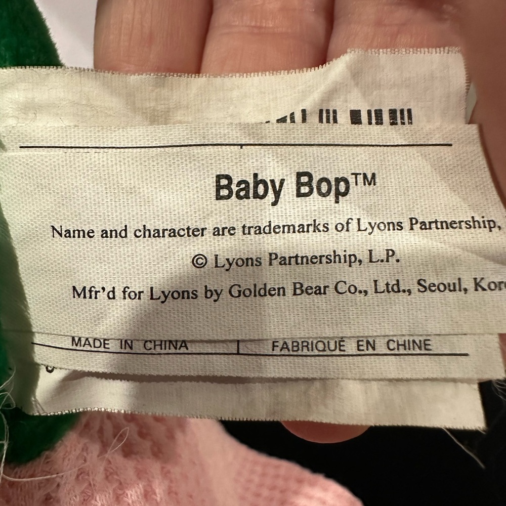 Vintage Baby Bop Sleepy Time  Stuffed Dinosaur Plush 17” Barney And Friends - Picture 8 of 10